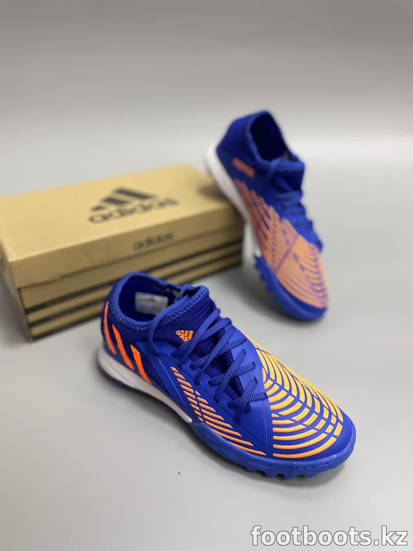 Предатор бутсы, синий, оранжевый, сороконожки для футбола Adidas Predator Edge 3 TF